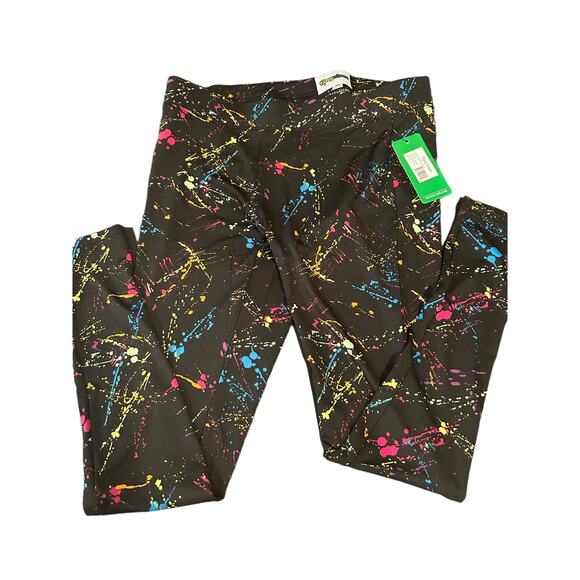 Tipsy Elves Women Leggings Size Medium Paint Splatter Leggings 90s Novelty - Picture 1 of 5